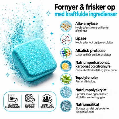Dybderensningstabletter til vaskemaskine – 12 stk